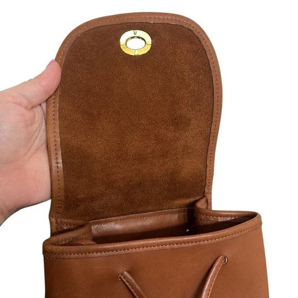 Vintage Coach Leather Mini Backpack Brown Gold Turn Lock 9960 Adjustable Straps - Picture 13 of 16